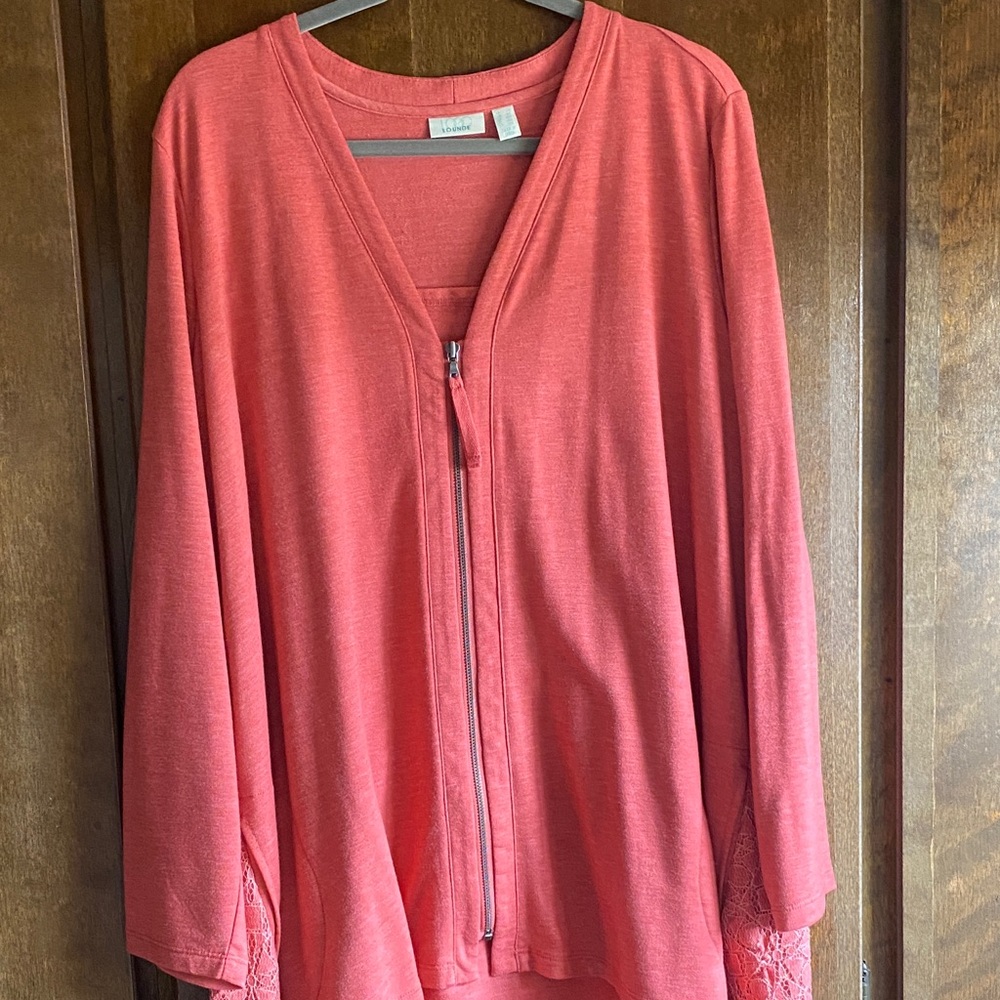 Logo Lounge Lace Coral Women's Long Sleeve Cardigan